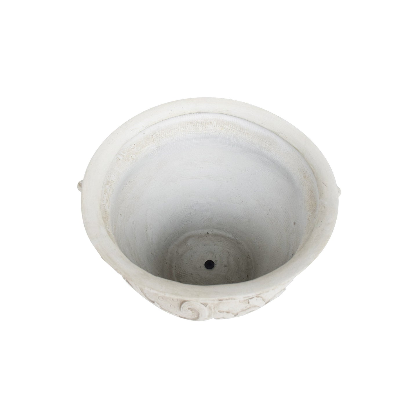 Largo Planter white ceramic planter with textured inner rim by HouseOfZazla on Tampa Home & Garden Store