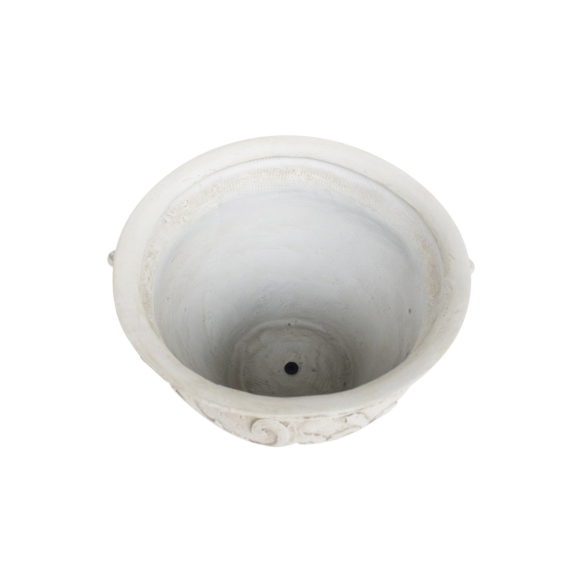 Largo Planter white ceramic planter with textured inner rim by HouseOfZazla on Tampa Home & Garden Store