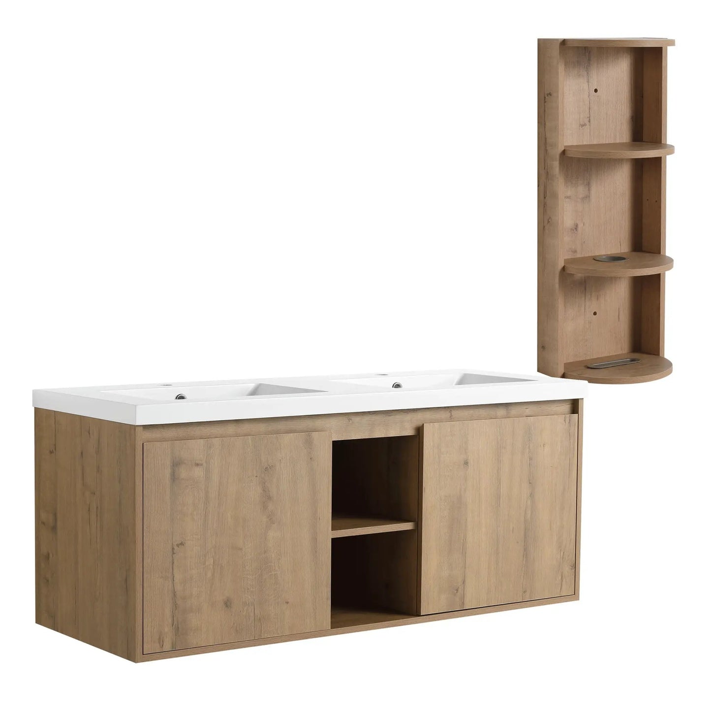 48 Inch Wall Mounted Vanity Double Resin Sink