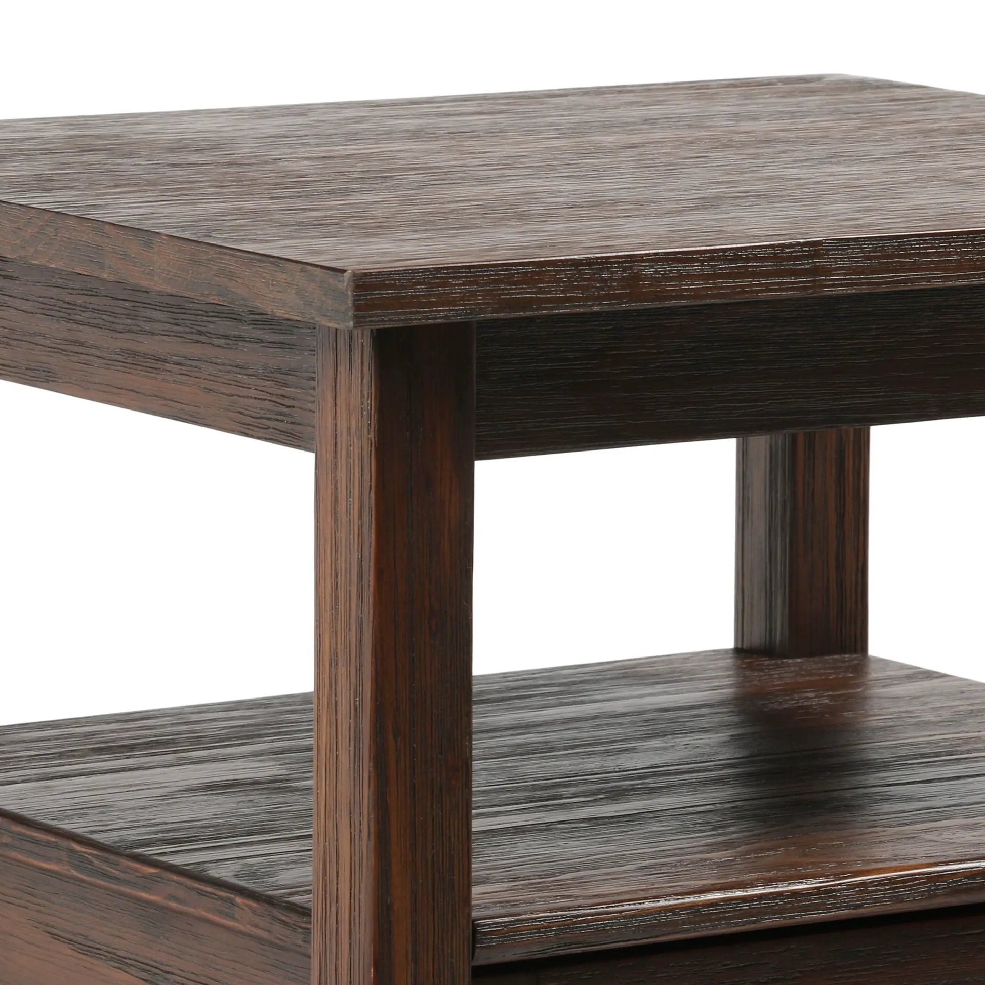 Warm Shaker handcrafted coffee table in dark walnut finish with sturdy square legs on Tampa Home & Garden Store
