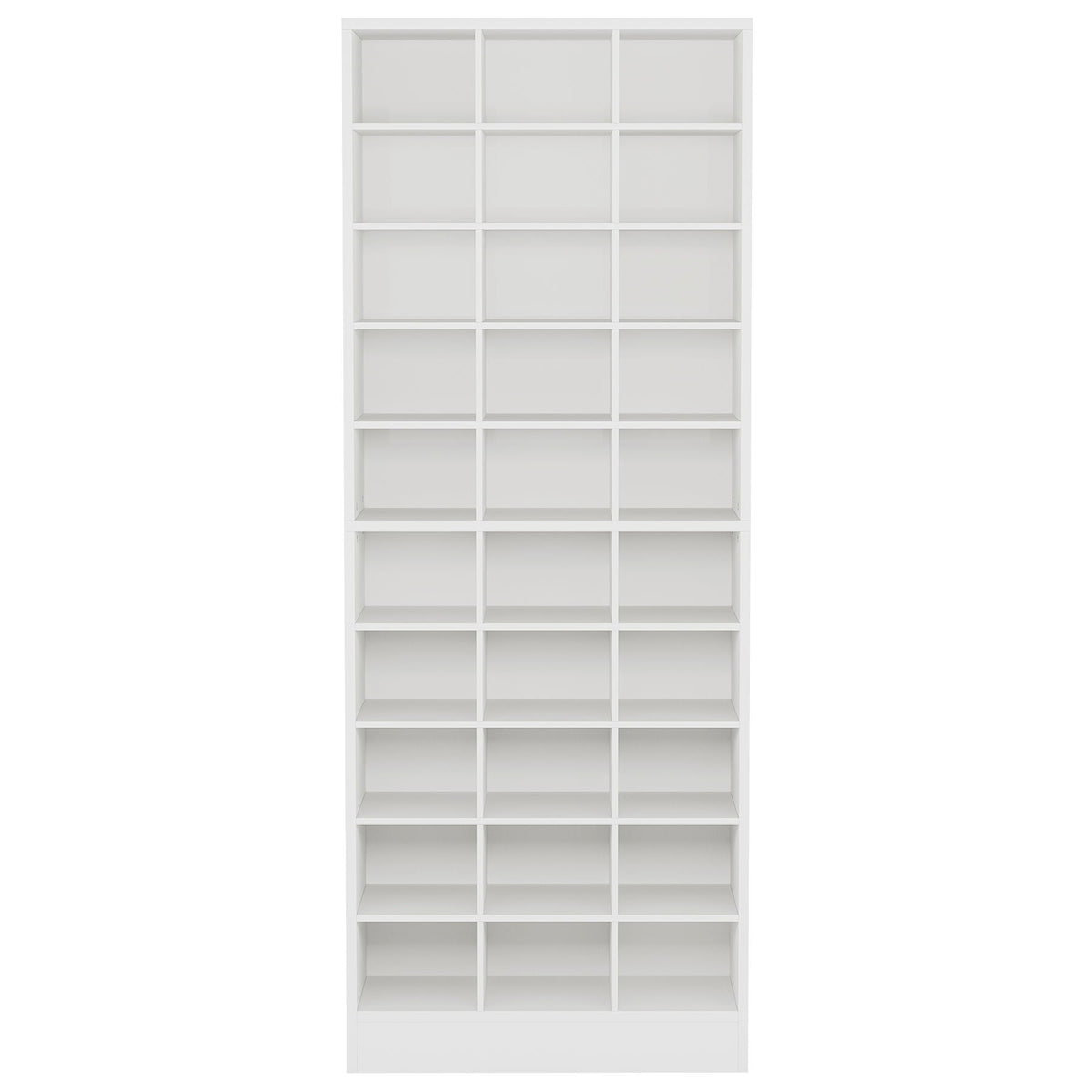 10 Tier Shoe Storage Cabinet with 30 Cubbies white wood finish, 5x6 grid, HouseOfZazla on Tampa Home & Garden Store