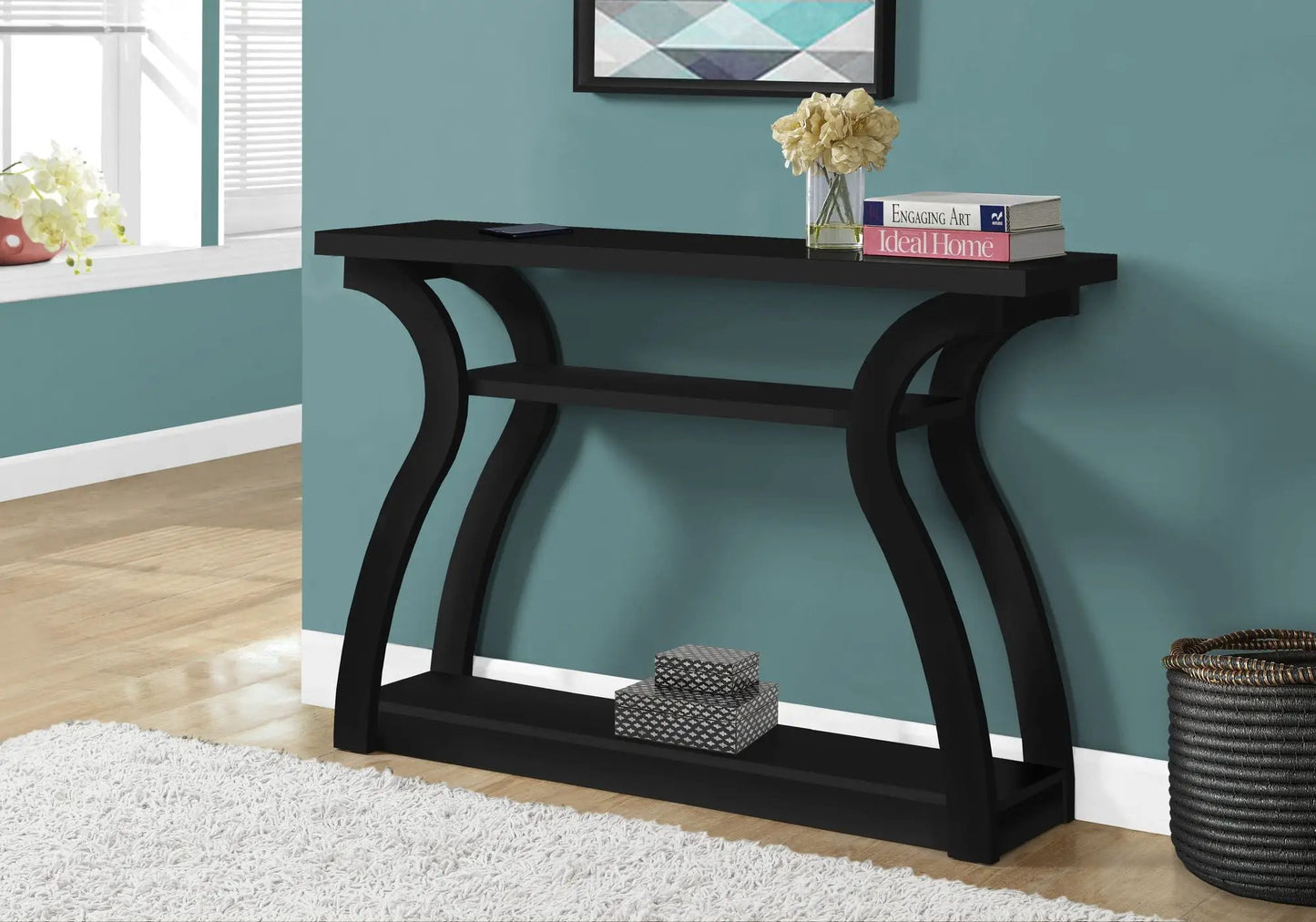 Accent console table with unique curved black legs, entryway by Unique Piece Furniture on Tampa Home & Garden Store