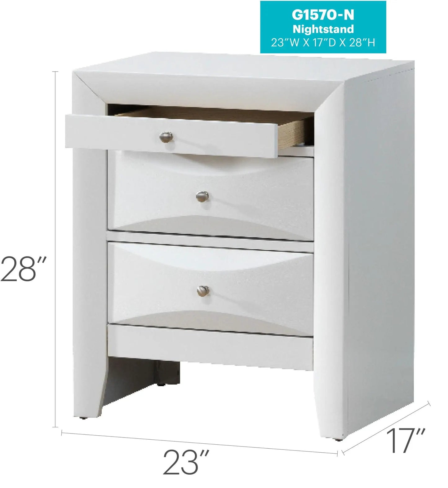Modern Design Nightstand with Durable Wood Veneer