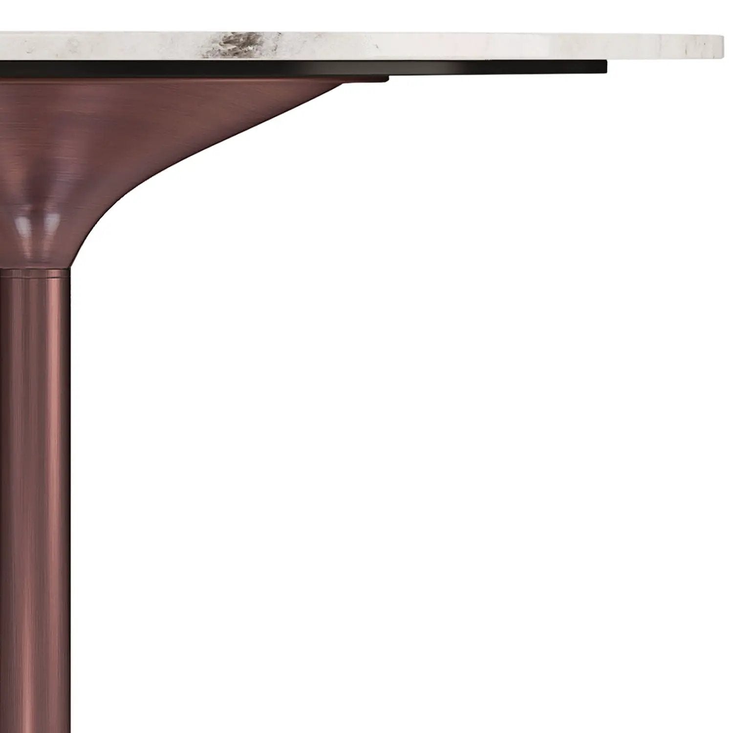 Osborne dining table copper pedestal base with white marble top Unique Piece Furniture on Tampa Home & Garden Store