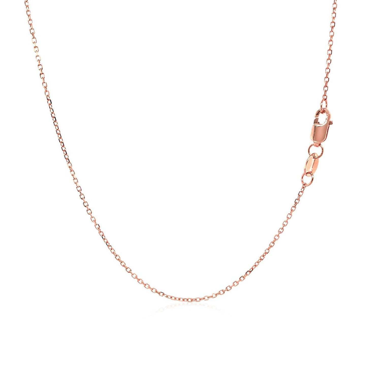 Diamond Cut Cable Link Chain Necklace 14k Rose Gold 0.8 mm by Bids.com with lobster clasp on Tampa Home & Garden Store