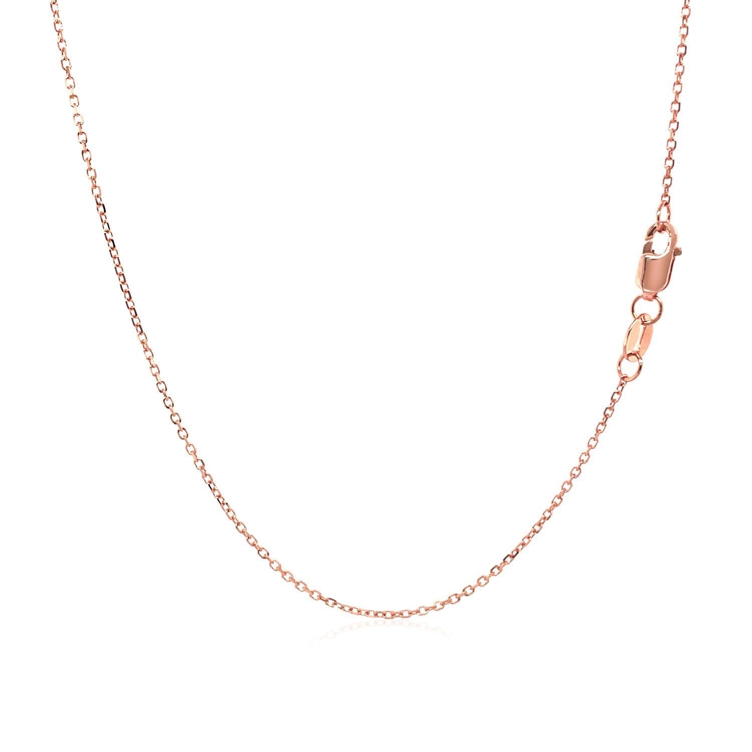 Diamond Cut Cable Link Chain Necklace 14k Rose Gold 0.8 mm by Bids.com with lobster clasp on Tampa Home & Garden Store
