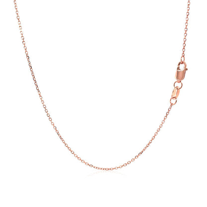 Diamond Cut Cable Link Chain Necklace 14k Rose Gold 0.8 mm by Bids.com with lobster clasp on Tampa Home & Garden Store
