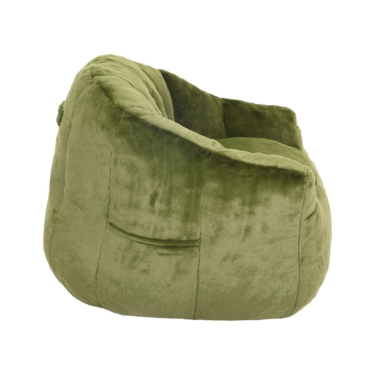 Beanbag sofa chair with armrests, olive-green fabric, high-density foam, HouseOfZazla on Tampa Home & Garden Store