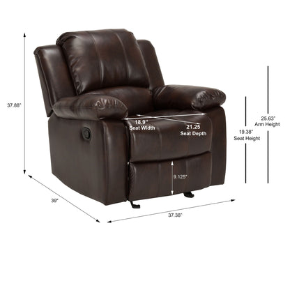 Charlotte Glider Recliner in dark brown leather by HouseOfZazla on Tampa Home & Garden Store