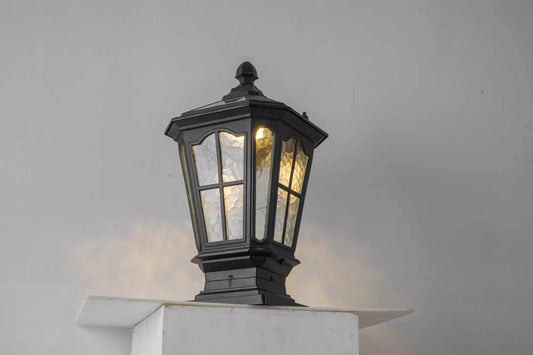 Garden post light black aluminum outdoor column light HouseOfZazla landscape lighting on Tampa Home & Garden Store