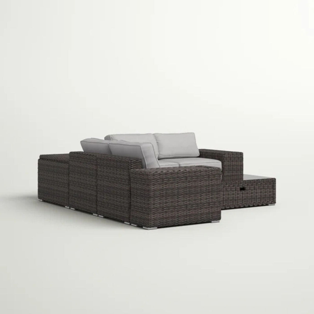 Modern Patio Rattan Sectional Set With Cushions dark brown wicker 2-piece outdoor by HouseOfZazla on Tampa Home & Garden Store