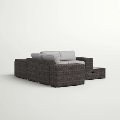 Modern Patio Rattan Sectional Set With Cushions dark brown wicker 2-piece outdoor by HouseOfZazla on Tampa Home & Garden Store