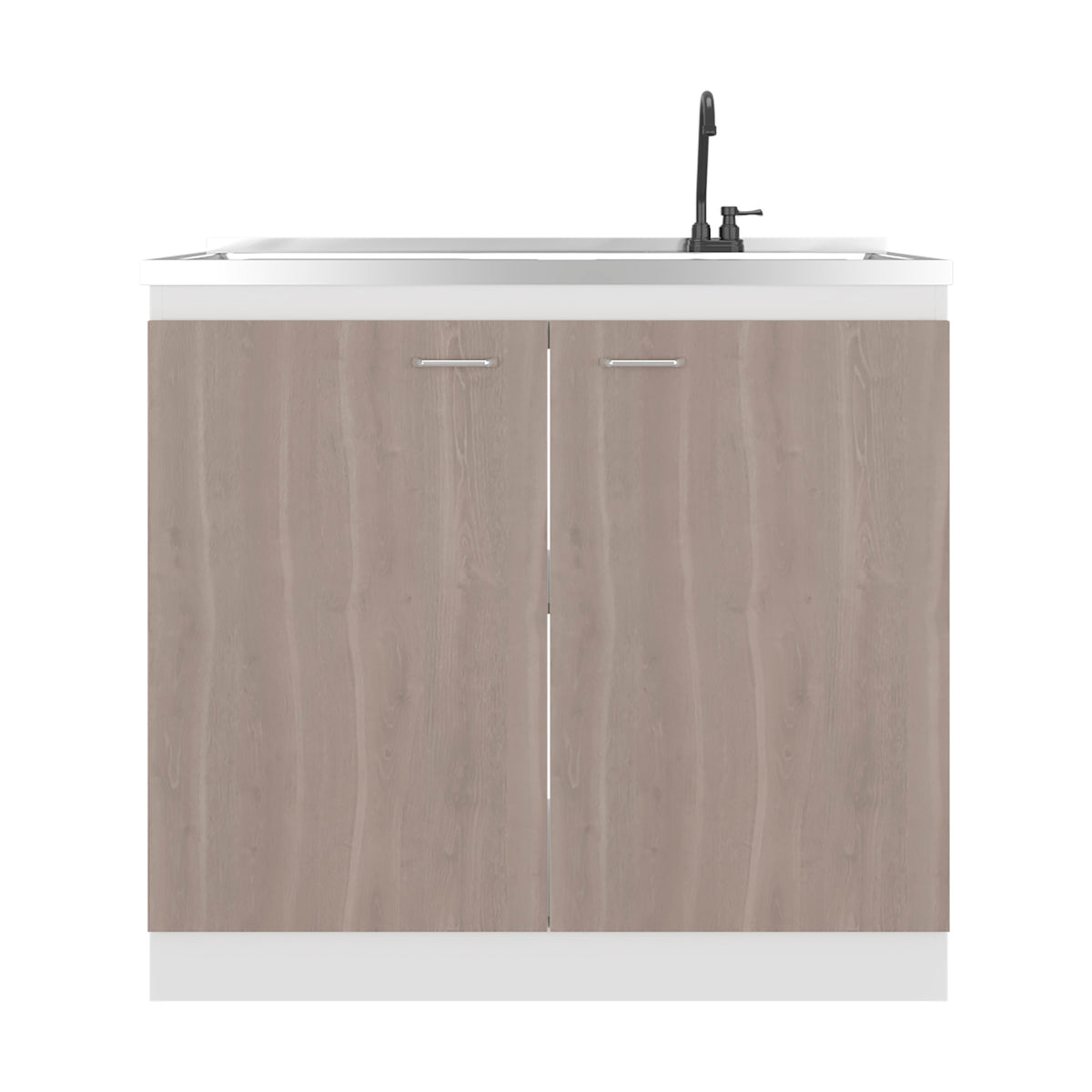 Salento cabinet with double doors and two shelves kitchen sink base black faucet on Tampa Home & Garden Store