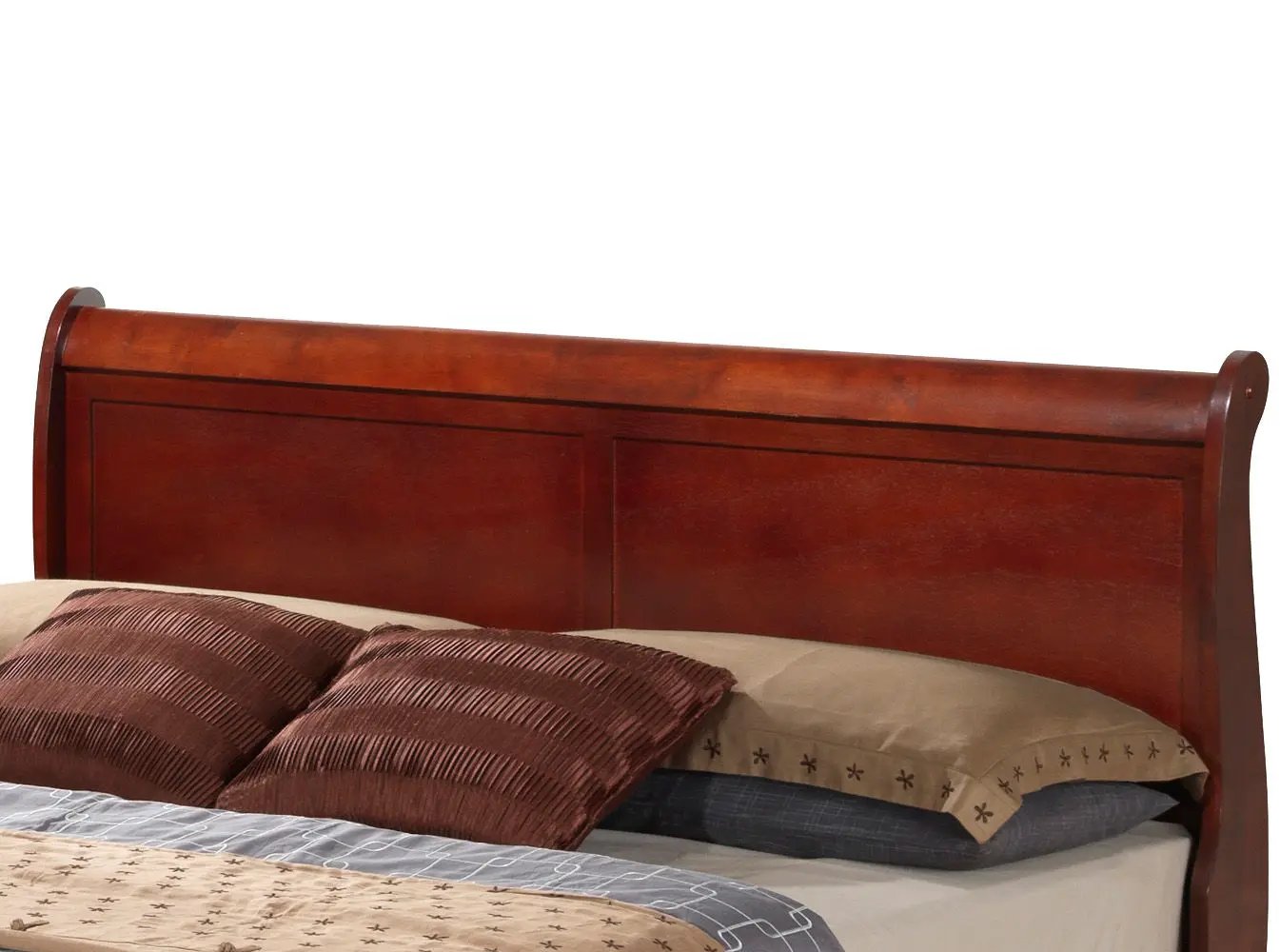 Upholstered Sleigh Bed with Dovetail Drawers