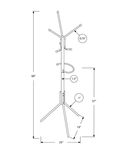 Coat Rack Hall Tree With Six Hooks For Entryway