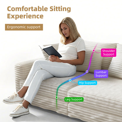 Deep Seat Sofa Bed With Ottoman and Soft Pillows