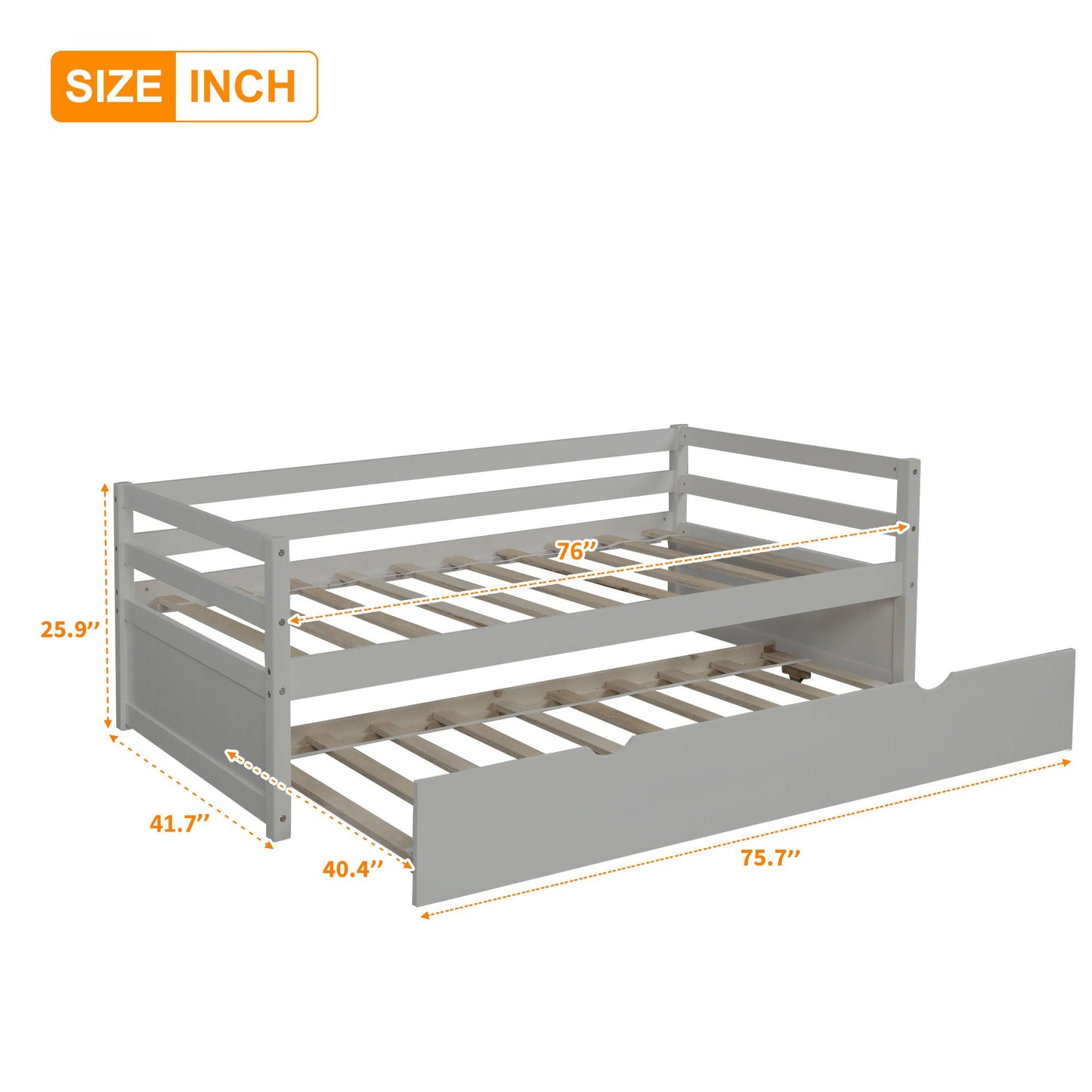 Twin Daybed With Classic Trundle Bed Frame