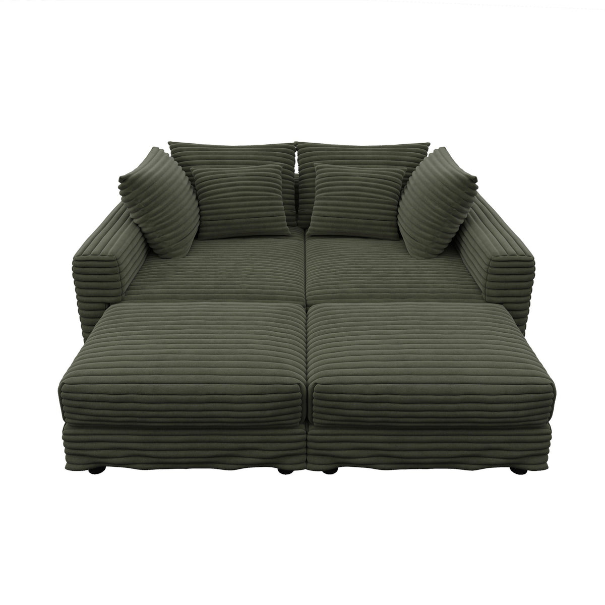 Convertible Sofa With Deep Seat and Pillows