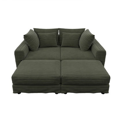 Convertible Sofa With Deep Seat and Pillows