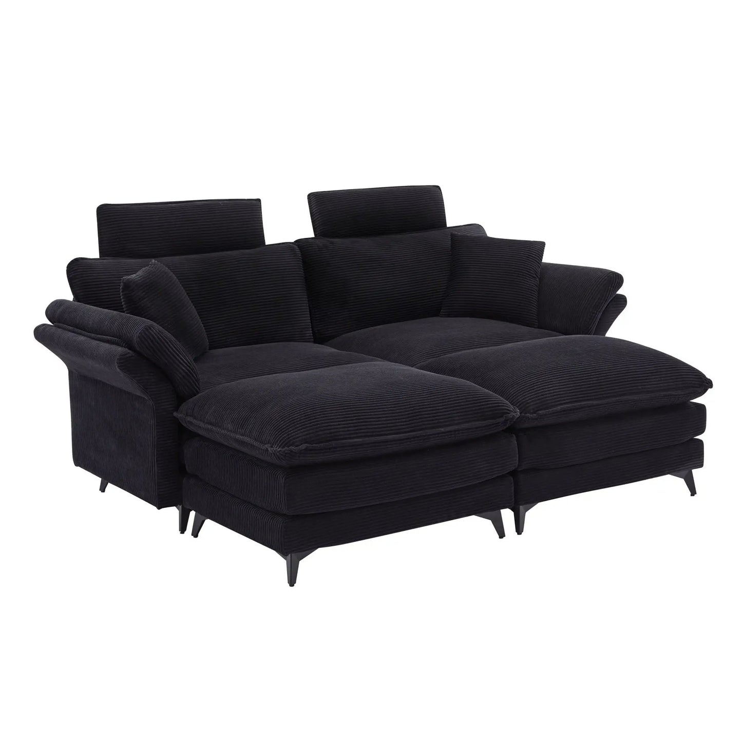 Modern deep-seat sectional sofa with ottoman in charcoal fabric by Unique Piece Furniture on Tampa Home & Garden Store