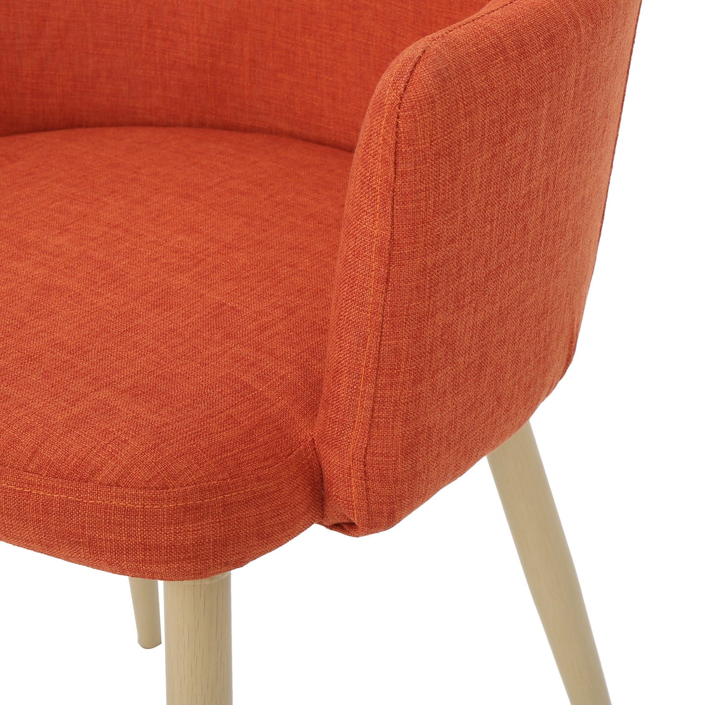 Elegant Dining Chair Contoured Support orange upholstery light wood legs HouseOfZazla armchair on Tampa Home & Garden Store