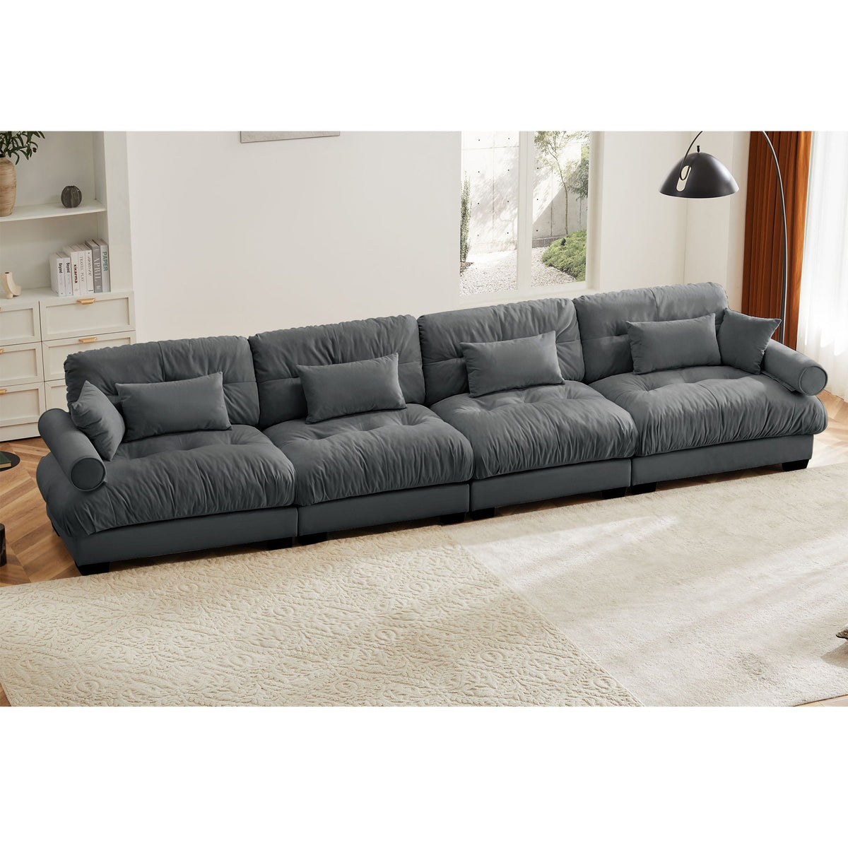Super Comfort Oversized Modular Sectional Sofa by HouseOfZazla, gray L-shaped couch on Tampa Home & Garden Store