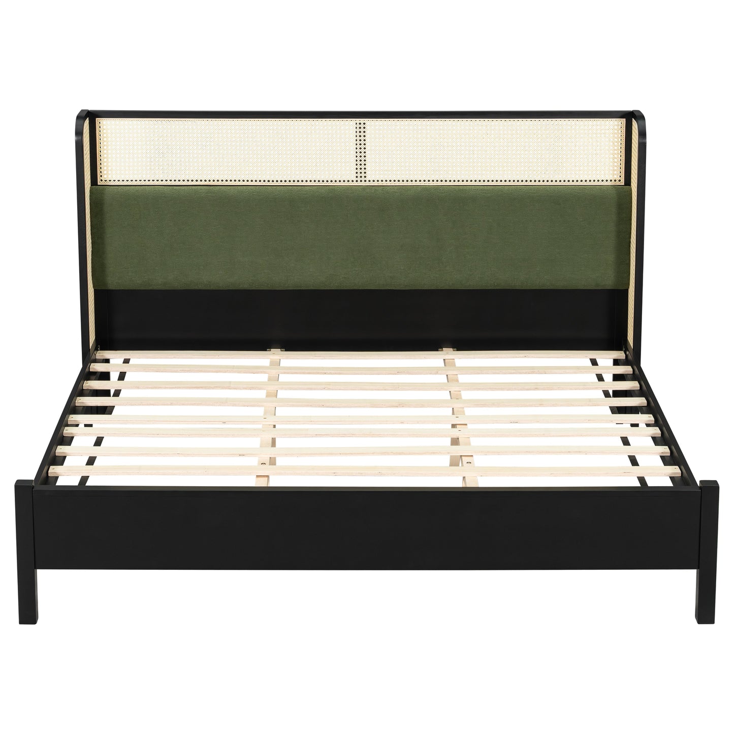 Sleek King Size Black and Green Bed Frame