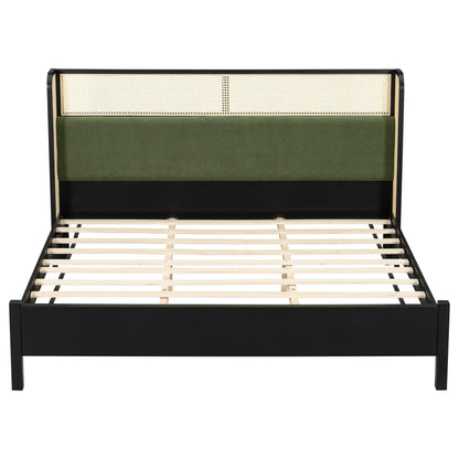 Sleek King Size Black and Green Bed Frame
