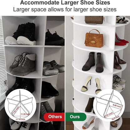 8 Tier Rotating Shoe Rack Tower and 360 Spinner