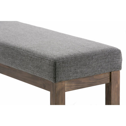 Milltown Upholstered Ottoman Bench With Driftwood