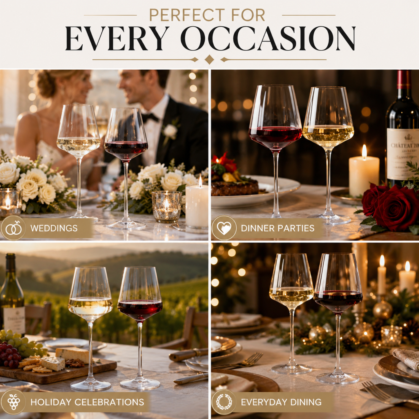 Classica Clear Stemmed Wine Glasses Set of 2