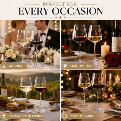 Classica Clear Stemmed Wine Glasses Set of 2
