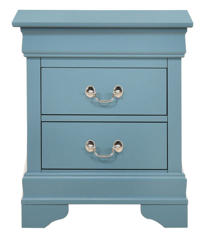 Traditional blue accent nightstand with curved molding and silver bail handles by HouseOfZazla on Tampa Home & Garden Store