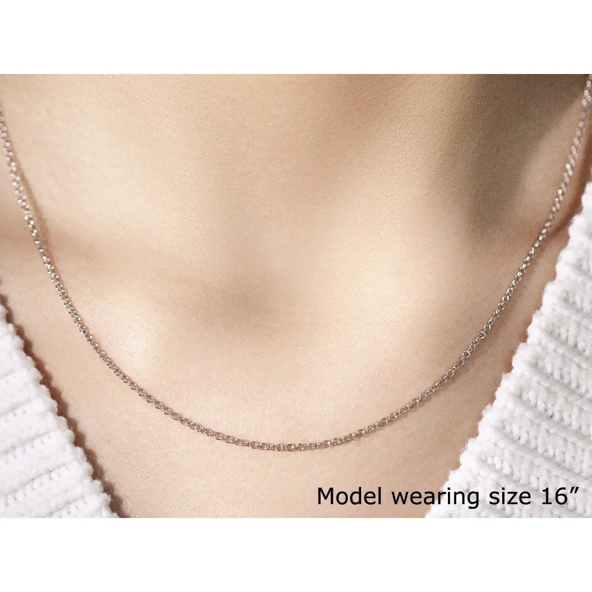 14k white gold round cable chain necklace 1.9mm by Bids.com 16in length on Tampa Home & Garden Store