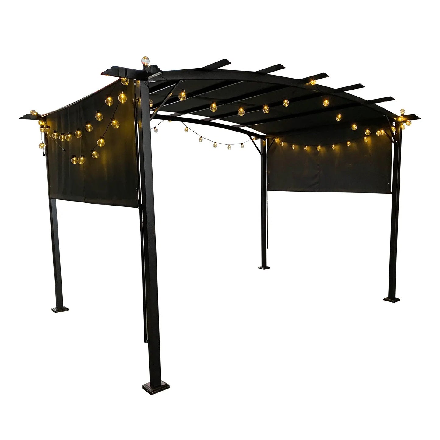 Outdoor Patio Pergola Gazebo Retractable Canopy