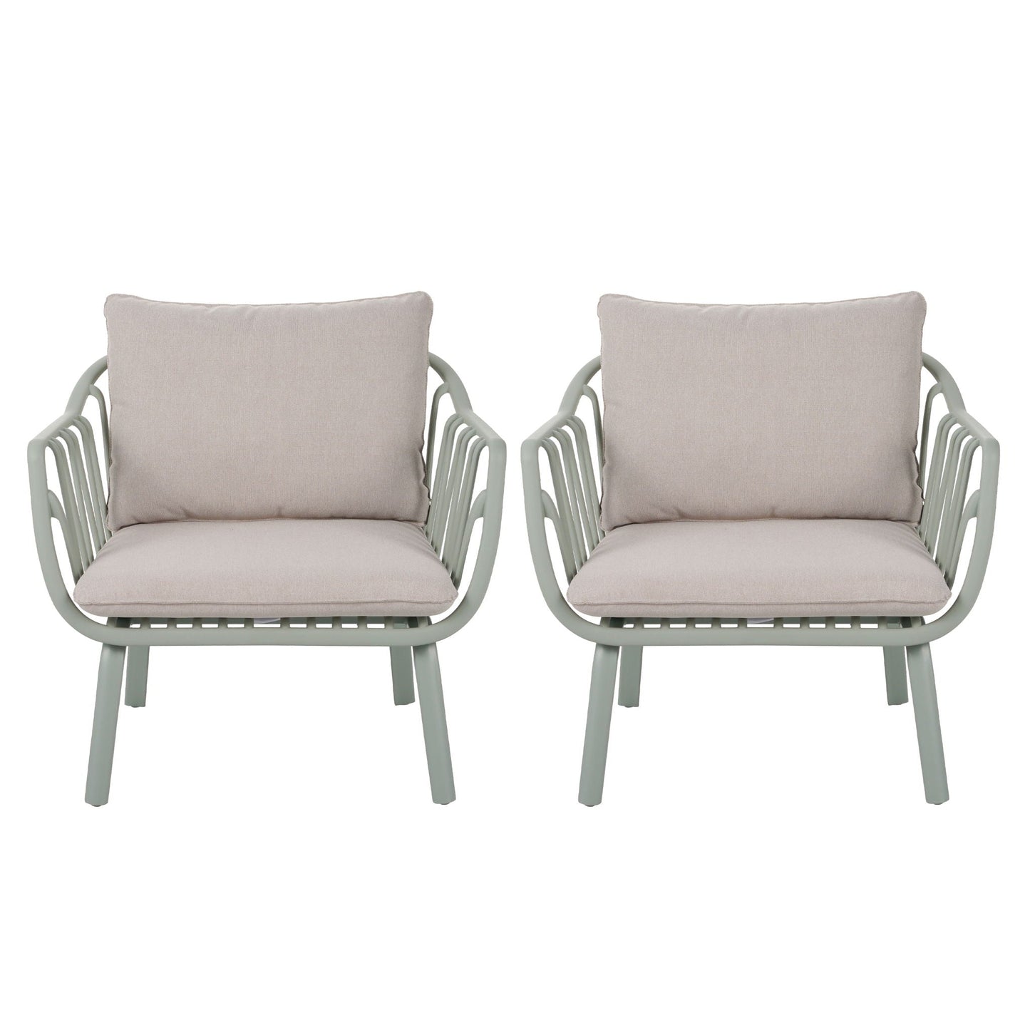 Huron Outdoor Resin Club Chair Set of Two