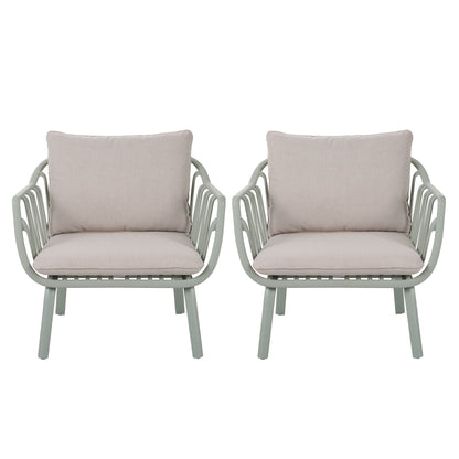 Huron Outdoor Resin Club Chair Set of Two
