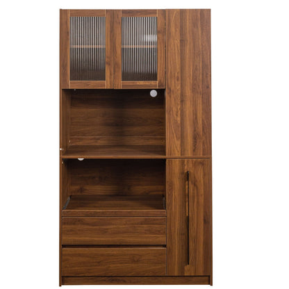 Tall Kitchen Pantry Cabinet and Microwave Stand