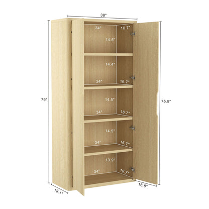 Rivington Bookcase Cabinet with Adjustable Shelves in light brown finish by HouseOfZazla on Tampa Home & Garden Store