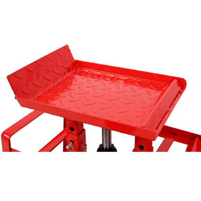 Auto service ramps with pedal, red diamond-plate platform, 5-ton hydraulic lift on Tampa Home & Garden Store