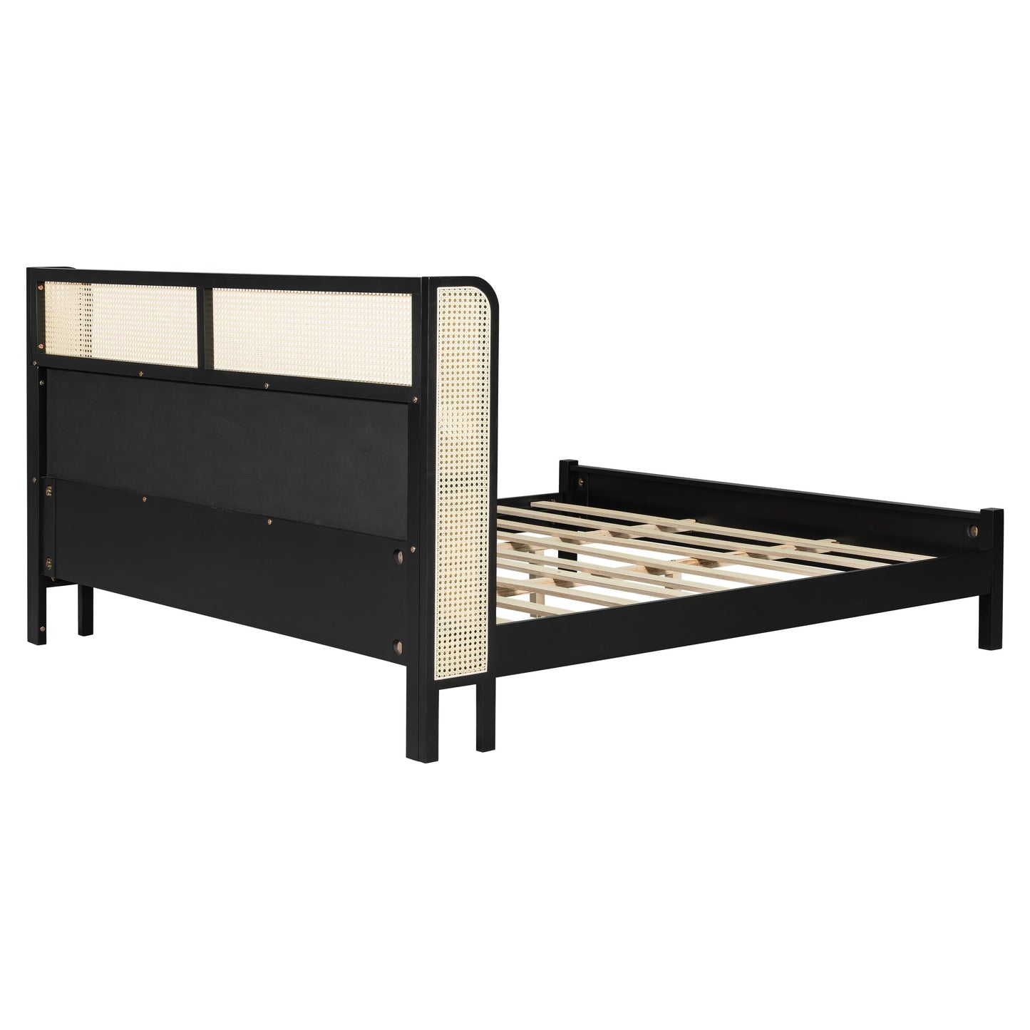 Sleek King Size Black and Green Bed Frame