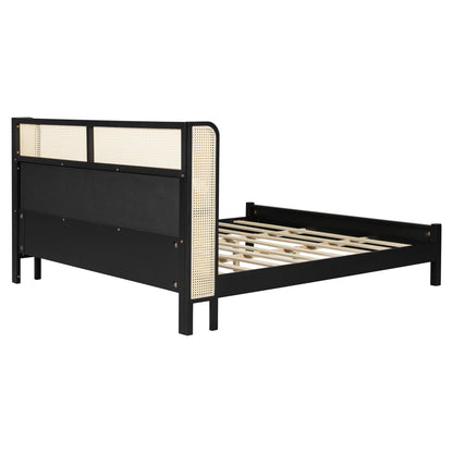 Sleek King Size Black and Green Bed Frame