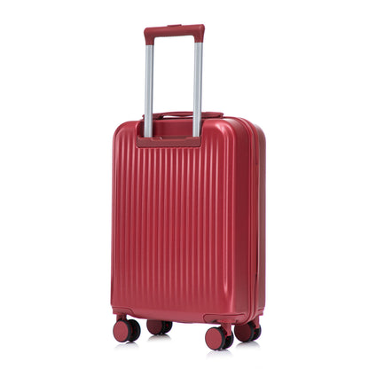 Red ABS hard-shell rolling luggage with extended handle and 4 dual-spinner wheels on Tampa Home & Garden Store