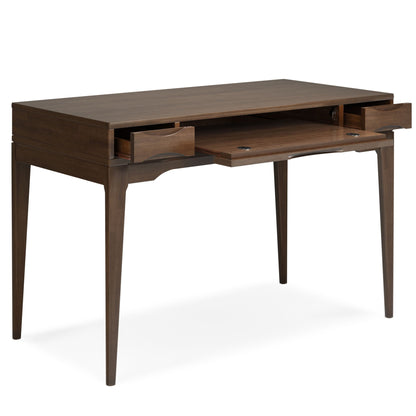 Handcrafted writing desk with keyboard tray in dark Walnut wood by HouseOfZazla on Tampa Home & Garden Store