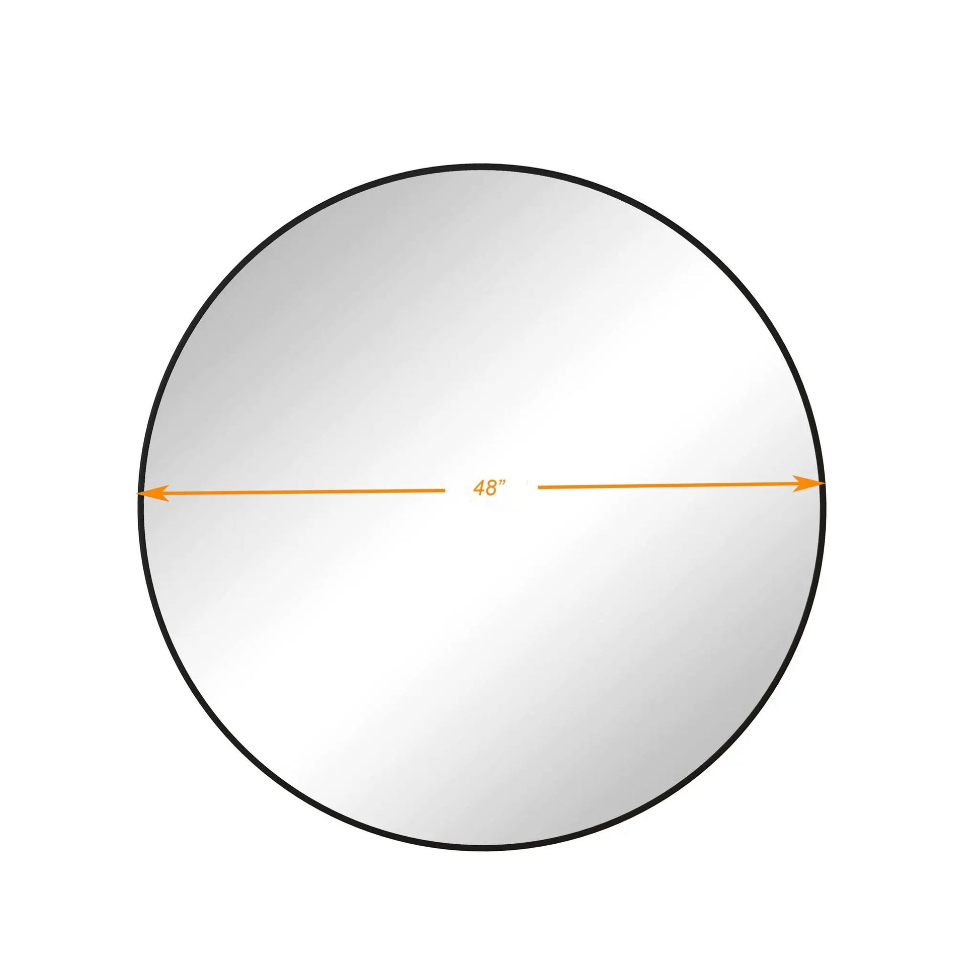 Circular wall mirror with black metal frame, 48-inch diameter, Unique Piece Furniture on Tampa Home & Garden Store