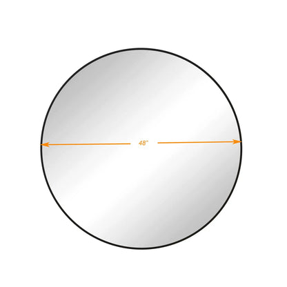 Circular wall mirror with black metal frame, 48-inch diameter, Unique Piece Furniture on Tampa Home & Garden Store