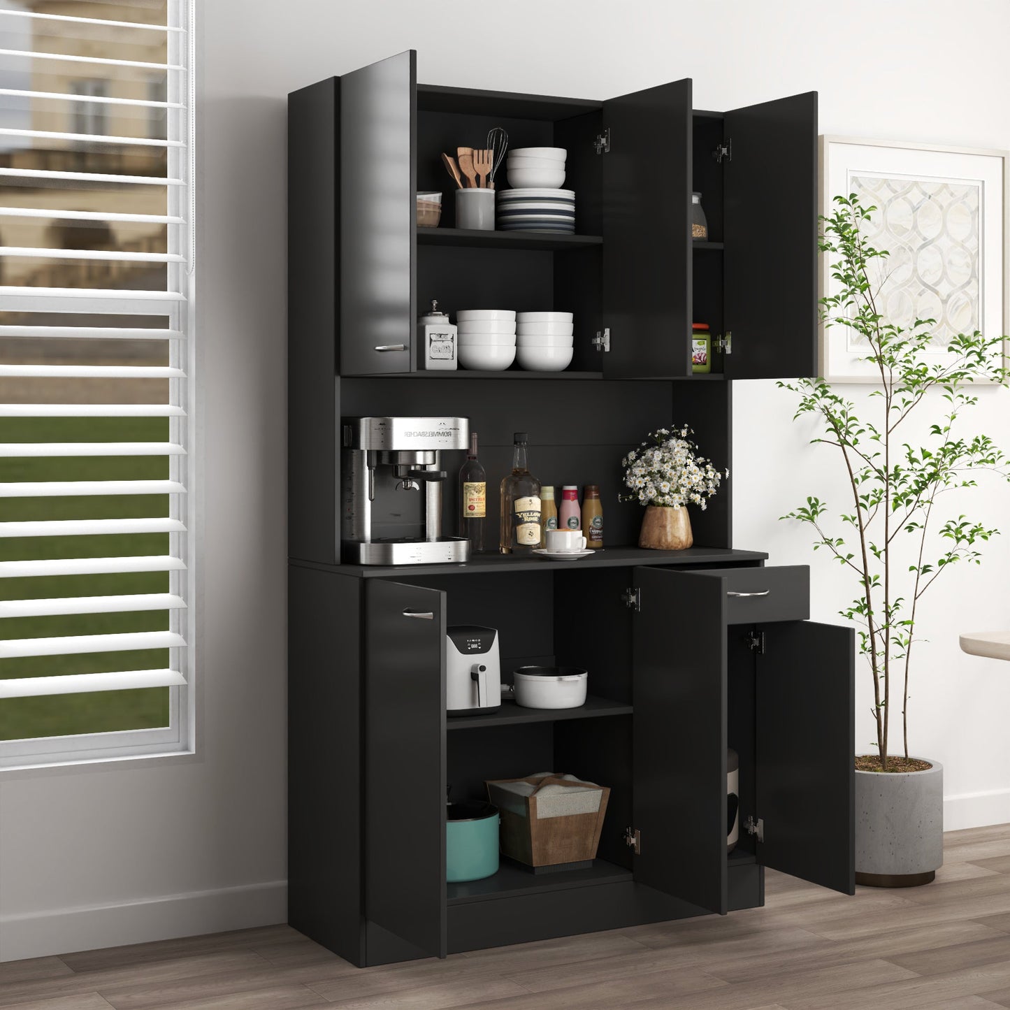 Tall Wardrobe and Kitchen Cabinet With Drawer