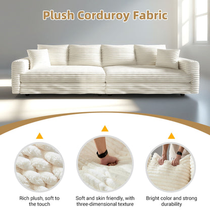 Deep Seat Sofa Bed With Ottoman and Soft Pillows