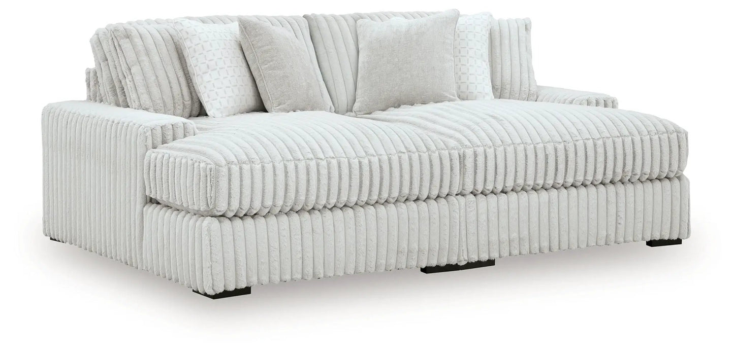 Stupendous stationary sectional by Unique Piece Furniture in ivory plush upholstery on Tampa Home & Garden Store