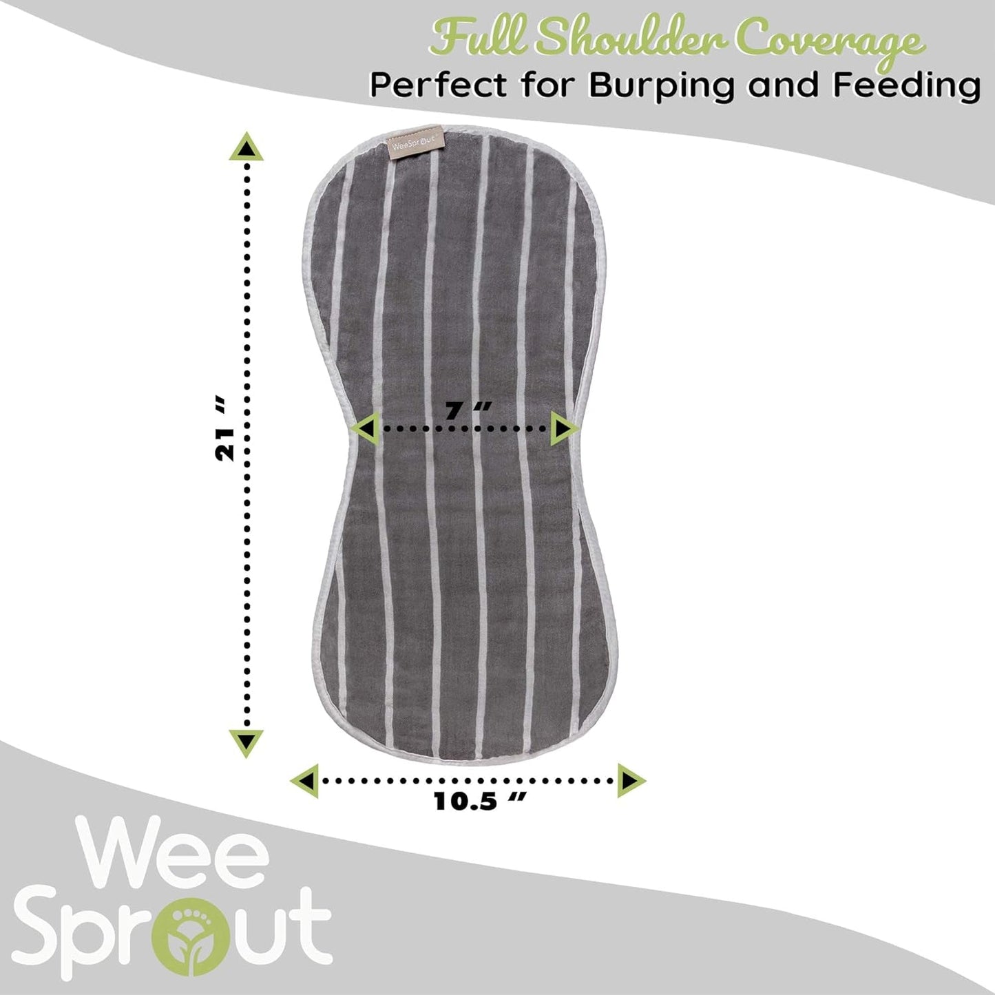 WeeSprout 100% Organic Cotton Burp Cloths — Ultra-Absorbent, Multi-Functional & Gentle on Baby’s Skin